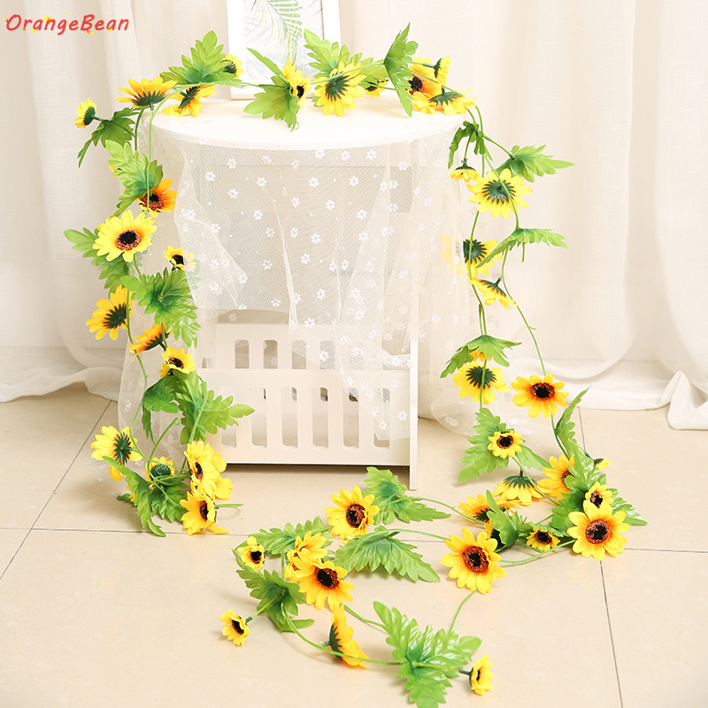 2.3m Artificial Flower Rattan Sunflower Rattan Artificial Flowers Vines
