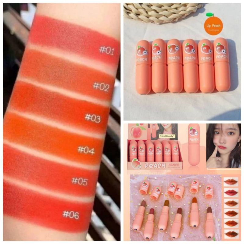 Kiss Beauty Peach Lipstick Lip capsule Kiss Beauty 24pcs/Box (Wholesale