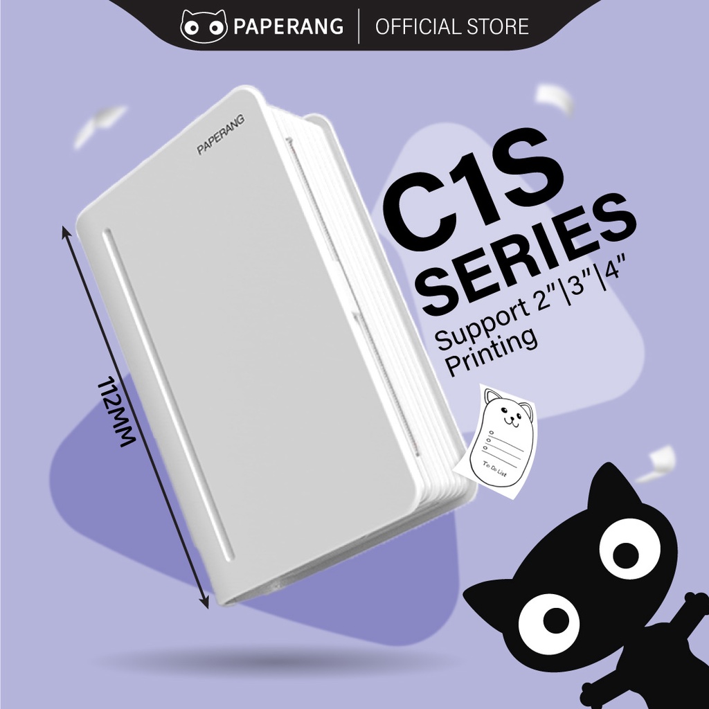 Paperang C1S thermal mini printer wireless label  portable printer bluetooth inkless printing 300dpi 2/3/4-Inch Printing