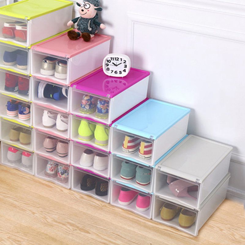 Hot Transparent Drawer Case Plastic Shoe Storage Boxes Organizer