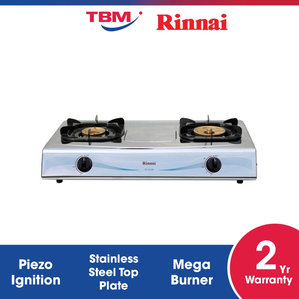 Rinnai Gas Stove 2 Burners RI522M Shopee Malaysia