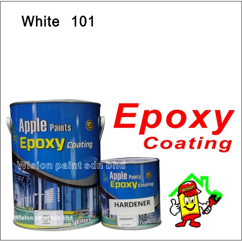 WHITE 9102 5L EPOXY FLOOR COATINGS FINISHES apple 