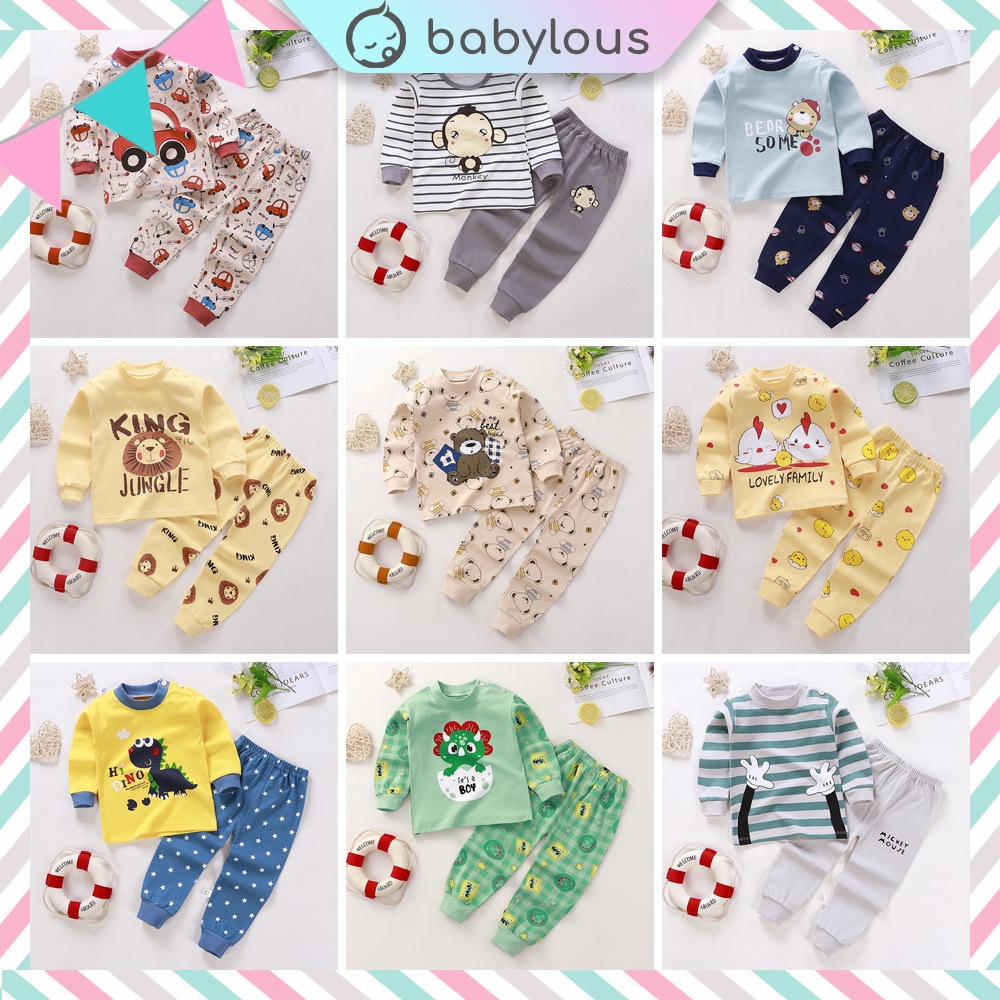 Baju Budak Bayi Kids Pyjamas Set Baju Tidur Bayi Long Sleeve Sleepwear ...