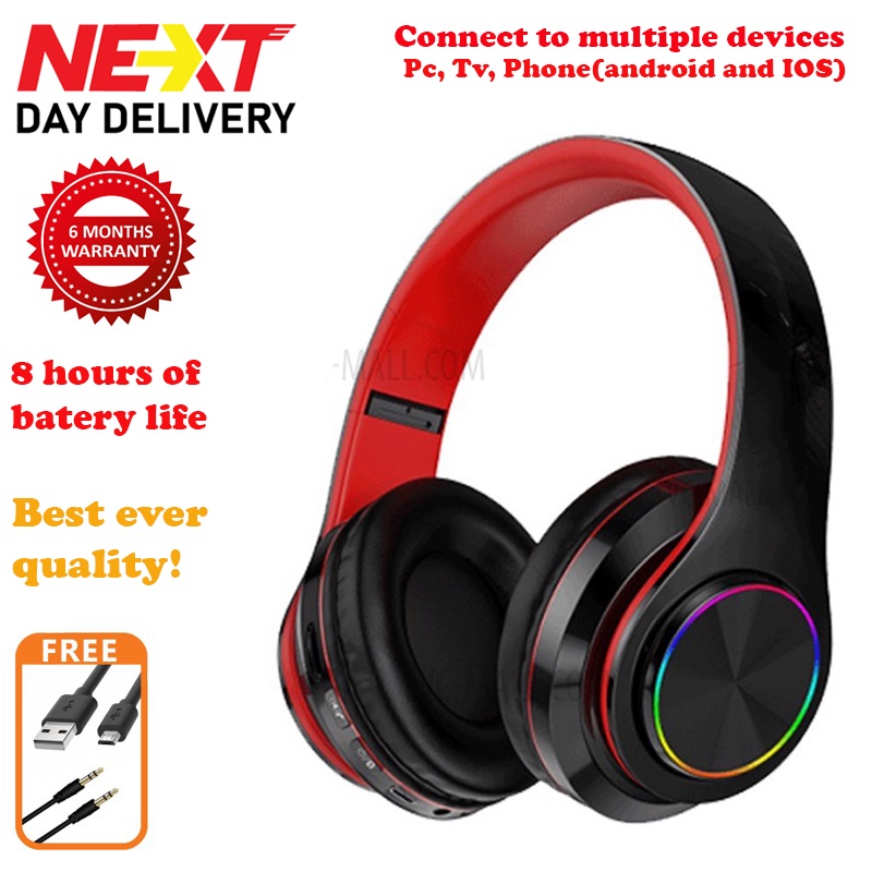 Wireless Headphone Bluetooth Headset LED Light B39 Super Bass Wireless Headphone Over-Ear Headphone Stereo Sound Headset