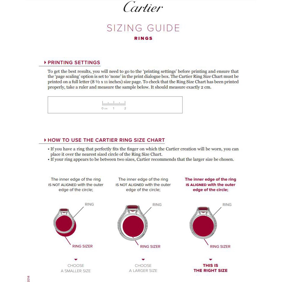 cartier rolling ring sizing
