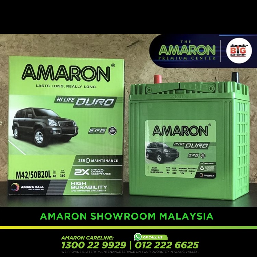 AMARON M42 EFB START STOP Car Battery M42L | MYVI AND BEZZA Eco Idle ...