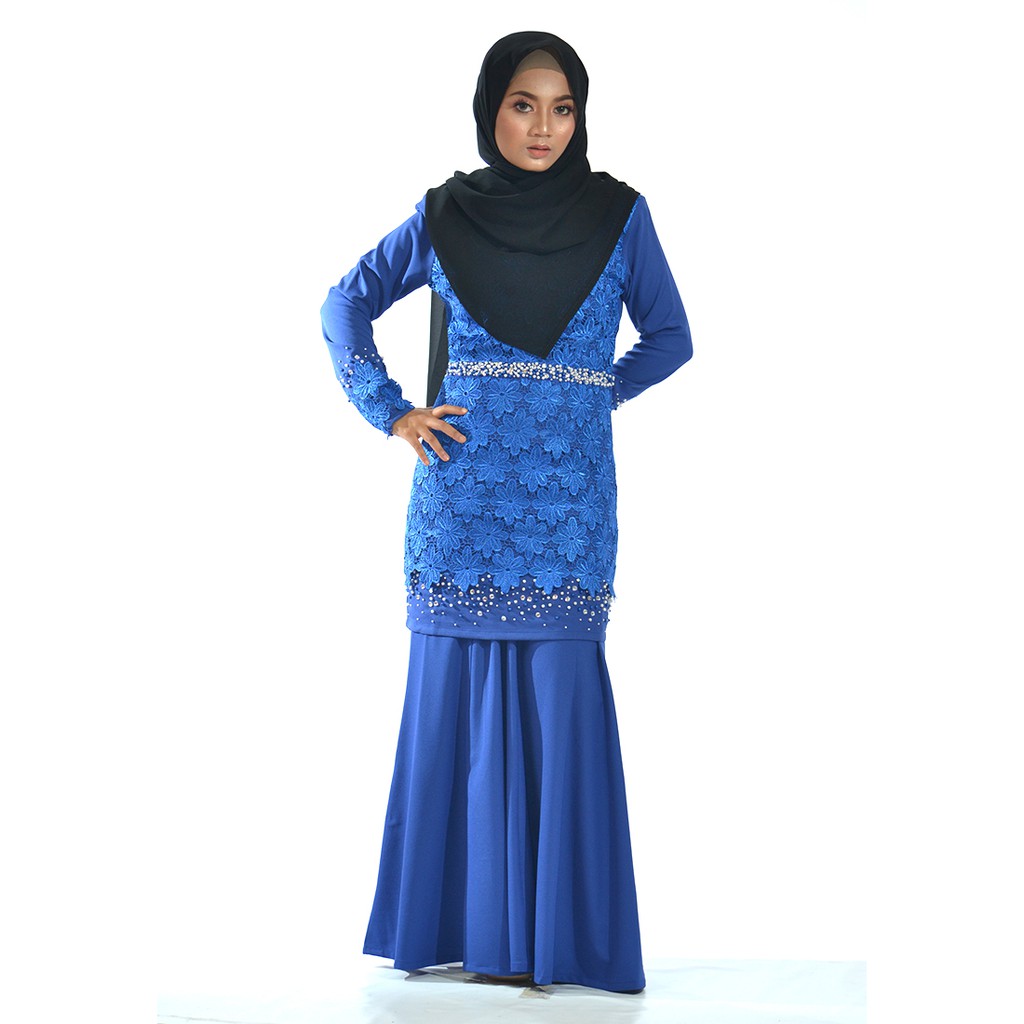  Baju  Kurung  Moden with Prada Lace and Stones Shopee  Malaysia 