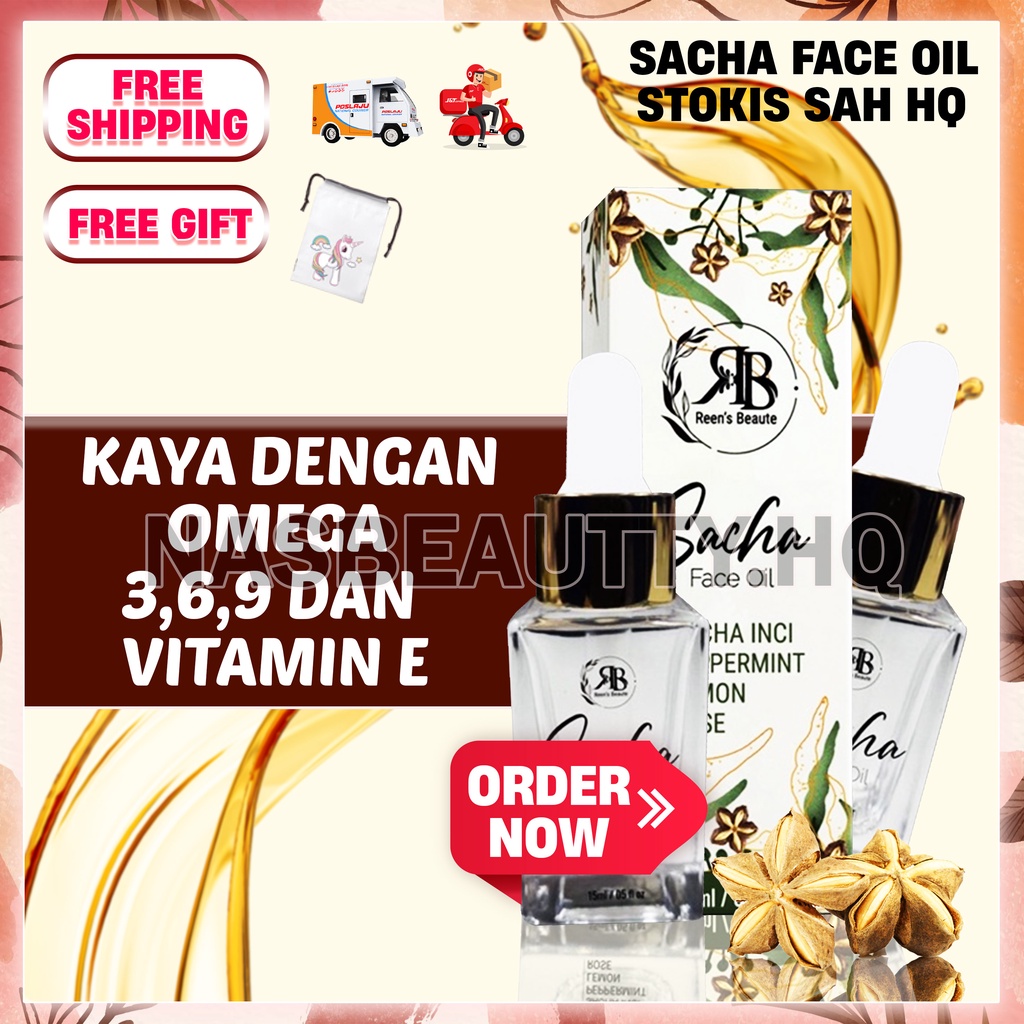 SACHA FACE OIL (10ML) MINYAK SACHA INCI PRIMER MAKEUP KULIT KERING DRY