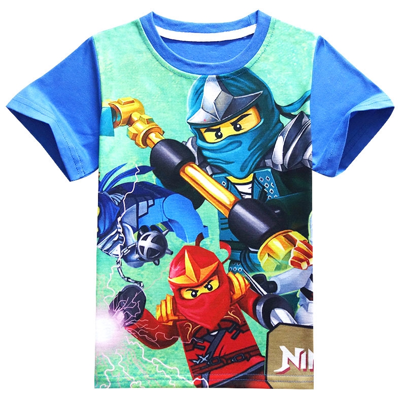 Lego Ninjago Boys T Shirt Kids Short Sleeve Tee Shirt Children Summer Tops Shopee Malaysia - 2018 boys clothes t shirt ninja roblox ninjago power cute