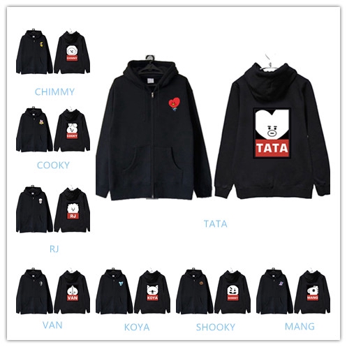 bt21 black hoodie