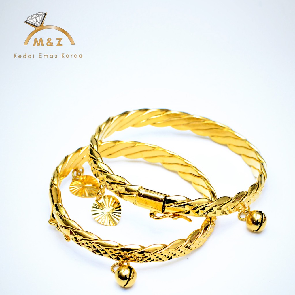  24k  gold plated Kids bangle kedai emas  korea emas  