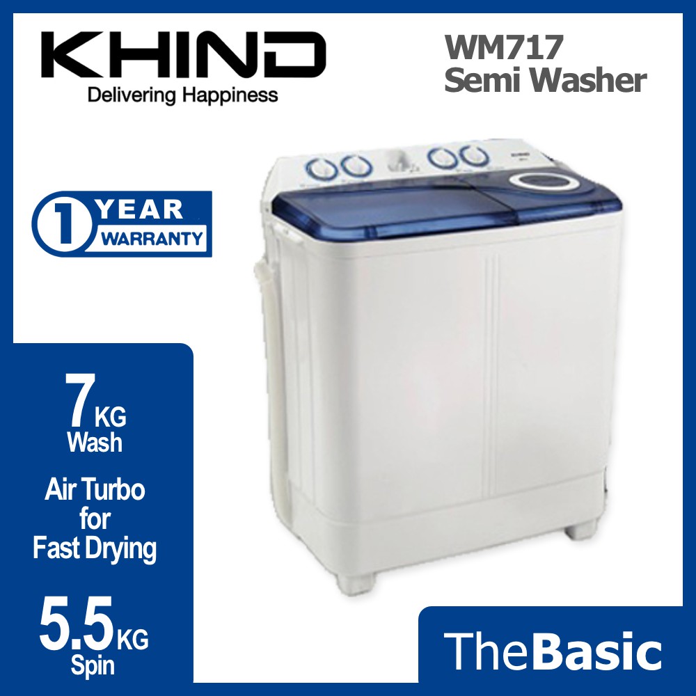 KHIND/MIDEA 7kg Semi Automatic Washer Washing Machine Mesin Basuh ( WM717 , MSW-7118P , DW-799HC )