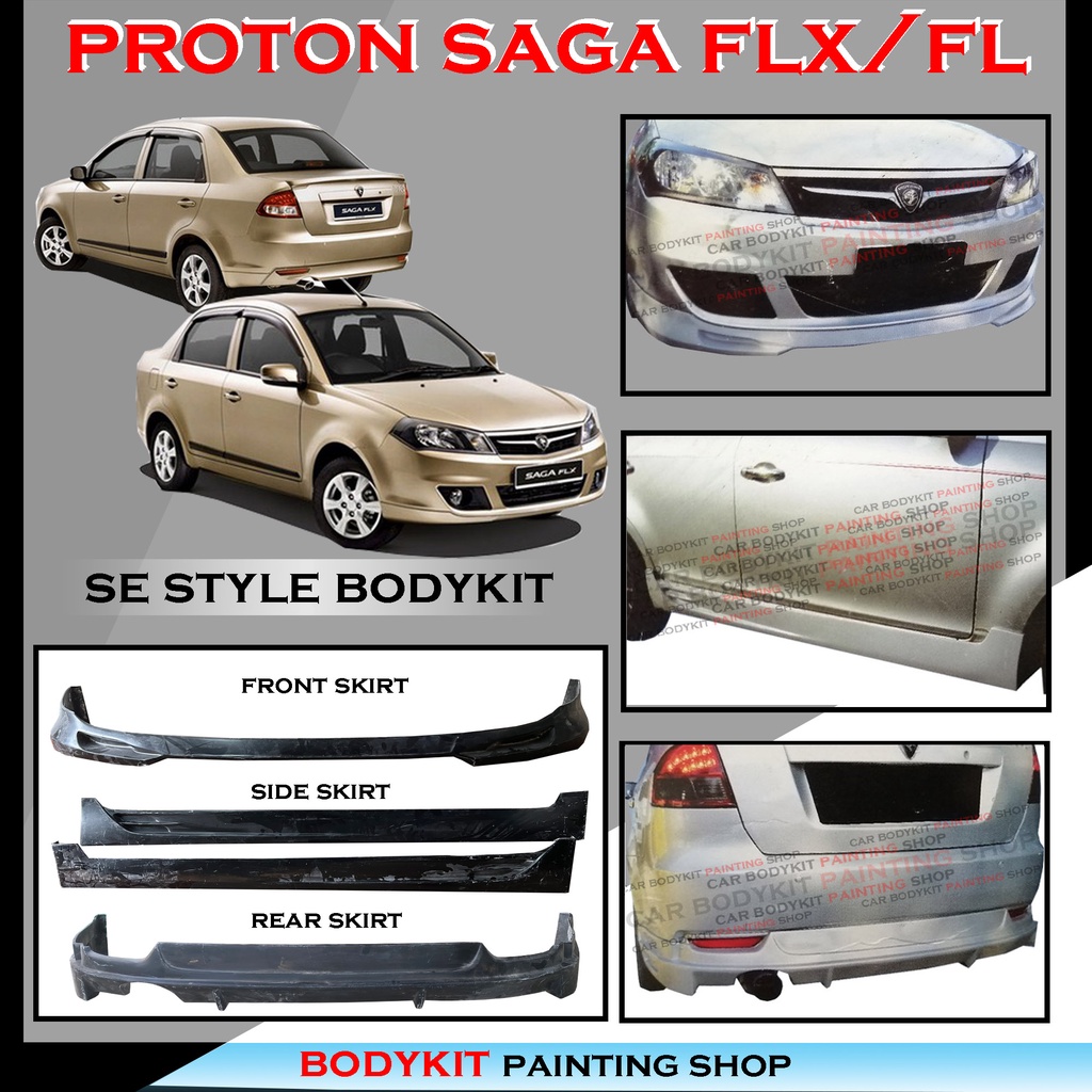 PROTON SAGA FLX/FL PROMOTE STYLE FULLSET SKIRTING (FRONT SKIRT ,SIDE
