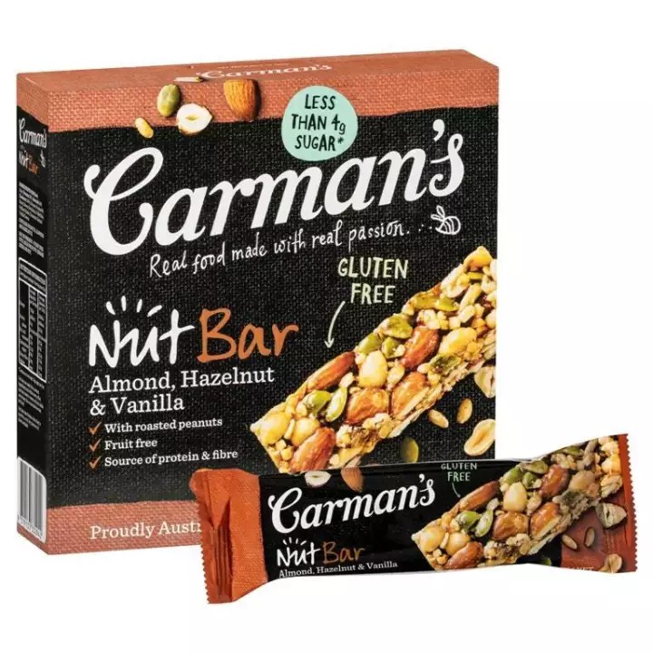 Carmans Almond Hazelnut & Vanilla Roasted Nut Bars 175g | Shopee Malaysia