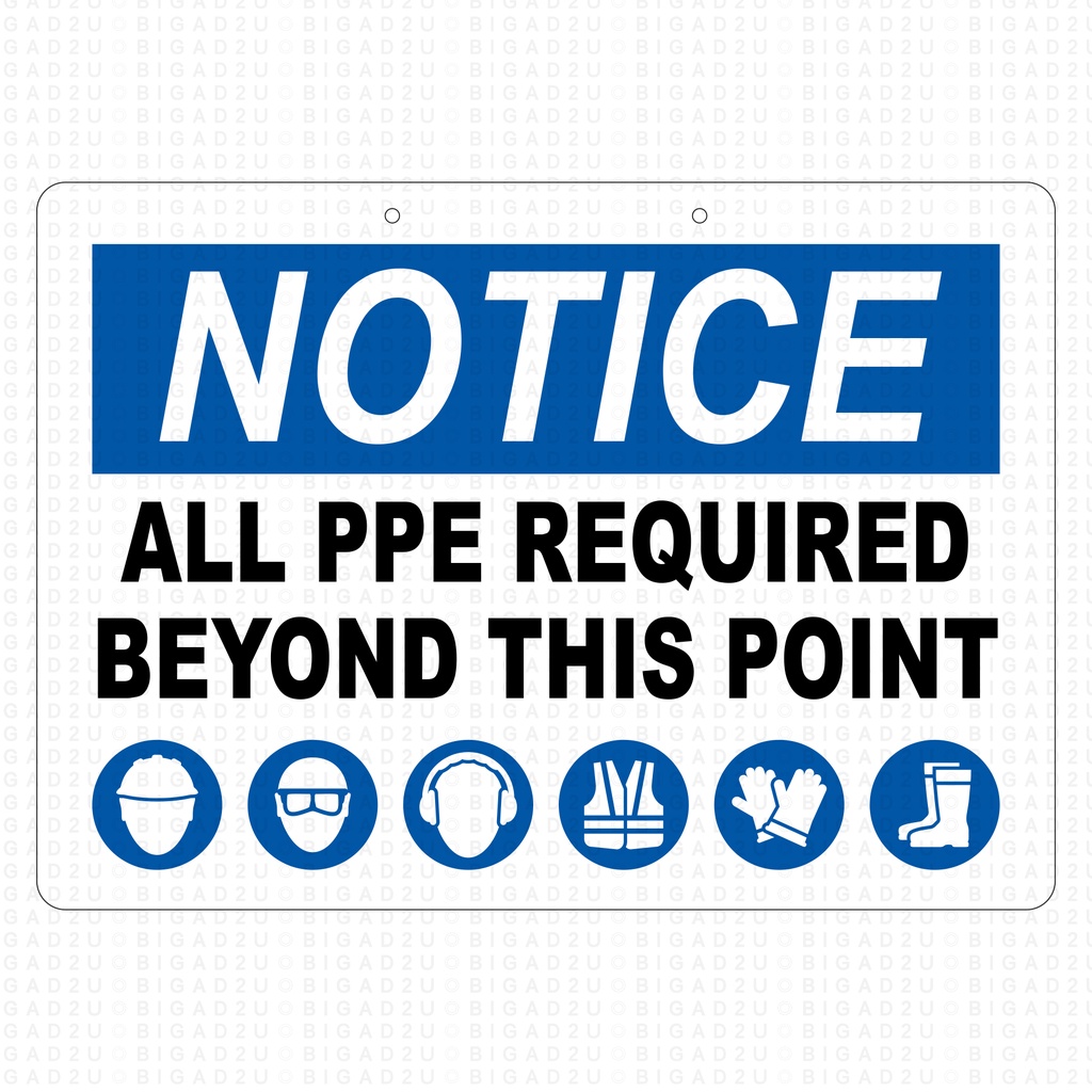PPE Required Notice - 14x10 Inch Safety Signs For Workplace, 2 Pack ...