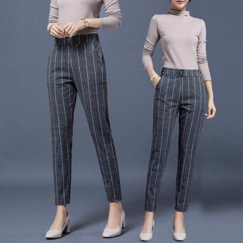 striped work pants