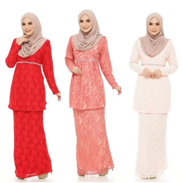  BAJU  KURUNG  PEPLUM FULL  LACE  PRADA Shopee Malaysia