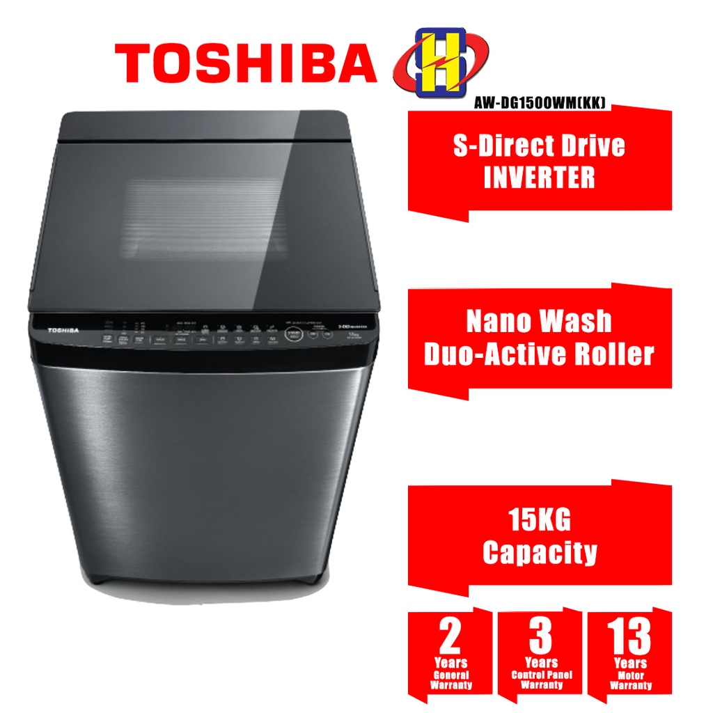 Toshiba Washing Machine 15kg S Dd Inverter Fully Auto Top Load Washer Aw Dg1600wm Sk