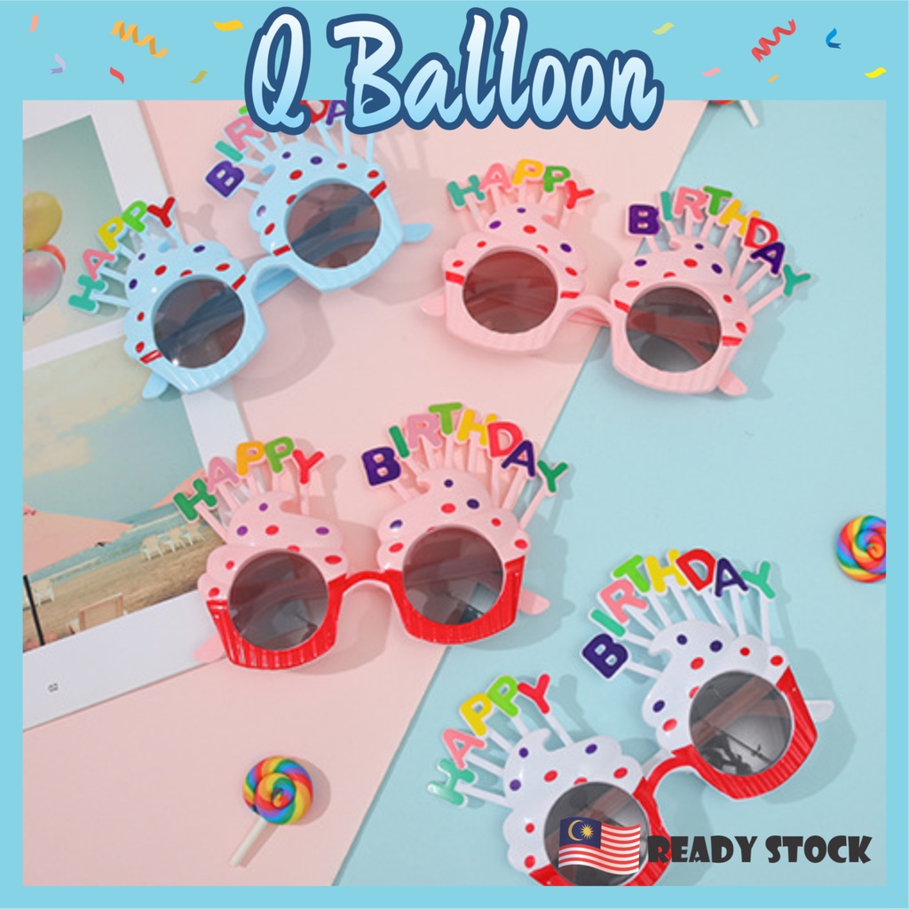 (GL2) Happy Birthday Sunglasses Spec Funny Cute ins Selfie Party Celebration Decoration Photos 小红书搞怪生日