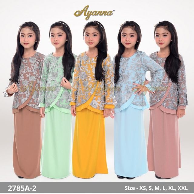  Baju  Kurung  Lace Budak  Amanina 2785A 2 XS XXL Baju  Raya 