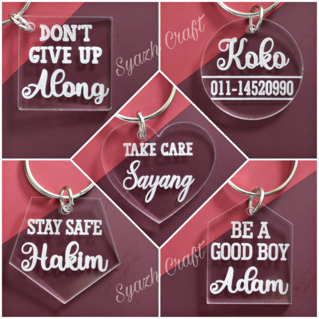 Engrave Keychain (POD10) BIG Custom Made Keychain Nama Cute Keychain