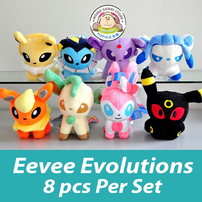 eevee evolutions plush set