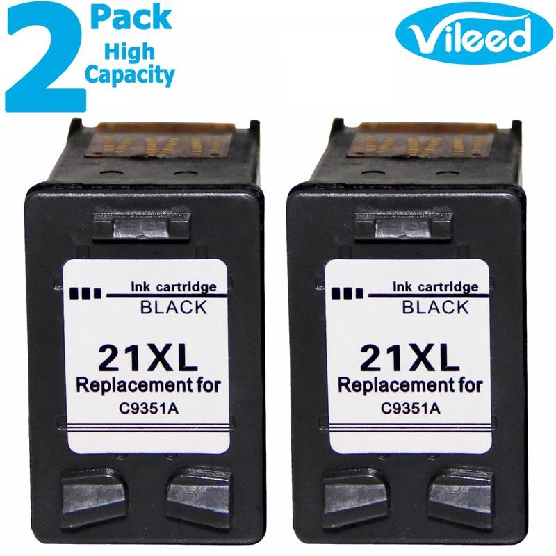 Vileed 2 Pack 21Xl 21 Xl Black High Yield Inkjet Print Cartridge For Hp