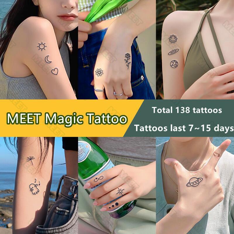 【MEET Magic Tattoo】Semi permanent temporary tattoo stickers waterproof 15 days tattoo cute small fresh pattern fake tattoos