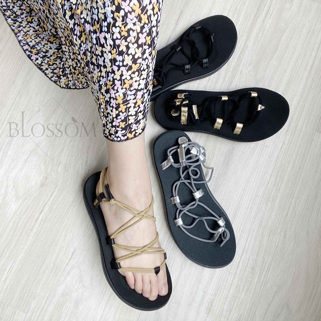 Teva Rome Rope Sandals Voya Infinity Tvblk Black Ribbon Sandals Casual Sandals Shopee Malaysia