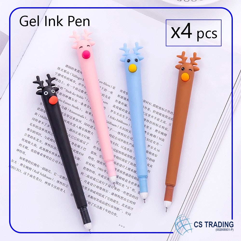 4 pcs x Cute Cartoon Deer Gel Ink Pen