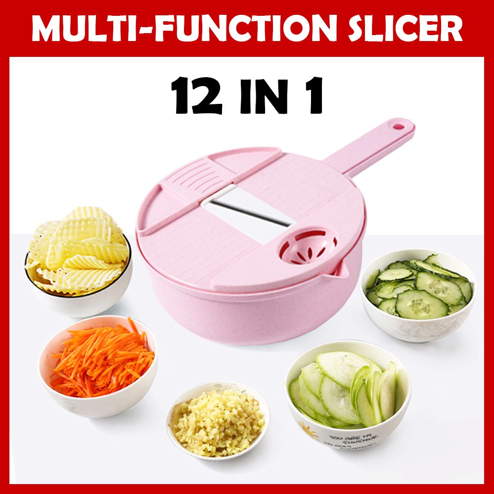 12 in 1 Multi function Kitchen Vegetable Fruit Food Mandoline Shredder