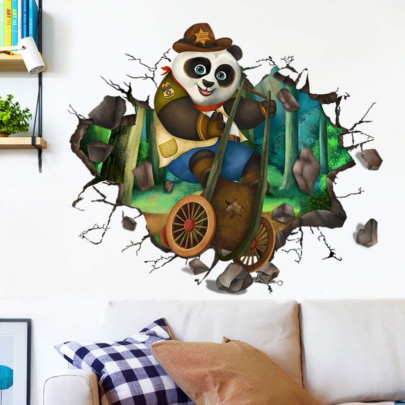 Panda Wallpaper Self Adhesive 3d Animal Bedroom Guest