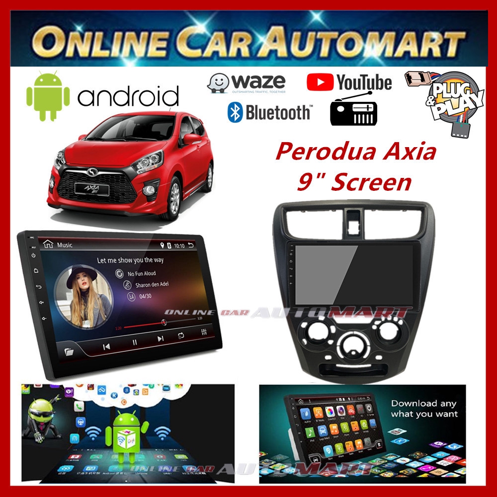 Perodua Axia 9" Big Screen Plug and Play OEM 16GB Android 