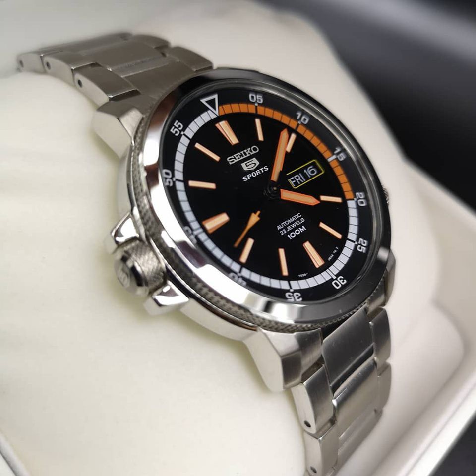 Seiko 5 Sports 42mm Automatic Day Date with Inner Orange Rotating Bezel |  Shopee Malaysia