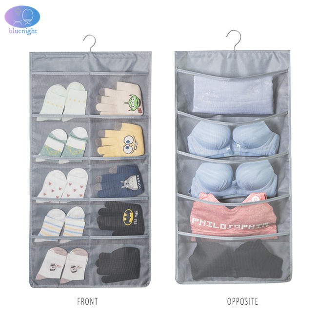 Wall Door Hanging Storage Bag Double Side Underwear Bra Socks