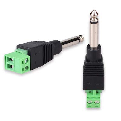 Mic 6.35mm Audio Male to 2 Screw Terminal Connector