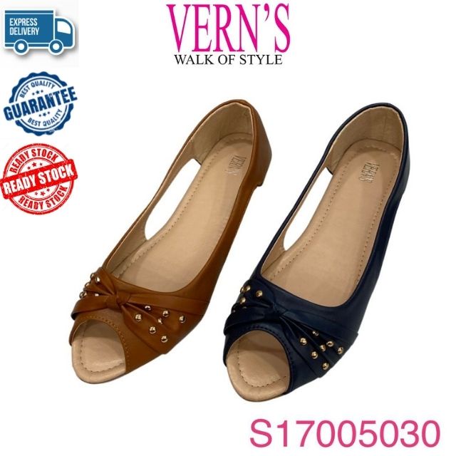 VERN'S Ladies Low Peep Toe Shoe S17005030 RM59.99 | Shopee Malaysia