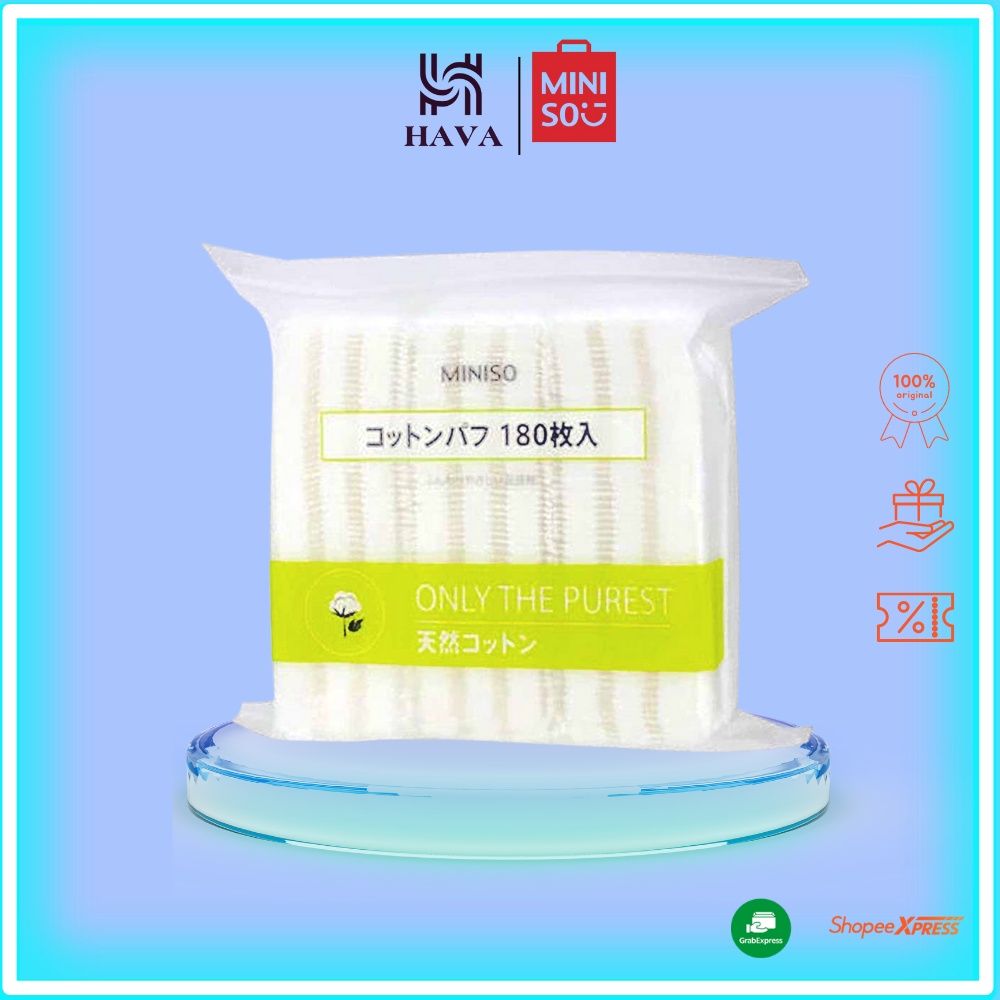 Miniso Cotton Soft Pad 180 Sheets White Cosmetic Face Wipes Shopee