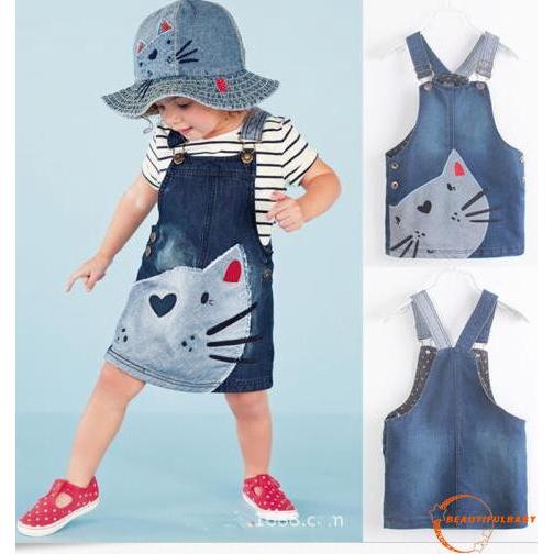 little girl denim overall dress