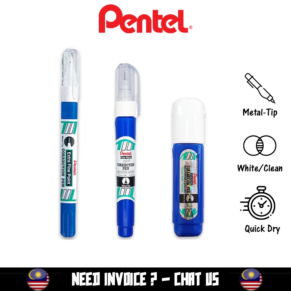 Pentel Correction Liquid Pen 4.2ML/7ML/12ML (1'Pc) Shopee Malaysia