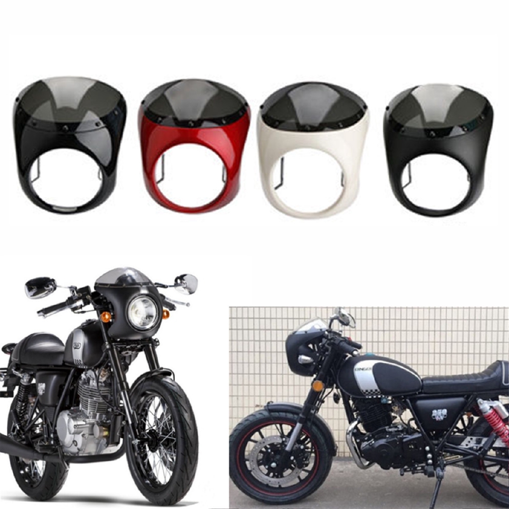 Motorcycle Retro Cafe Racer Handlebar Fairing Headlight ...