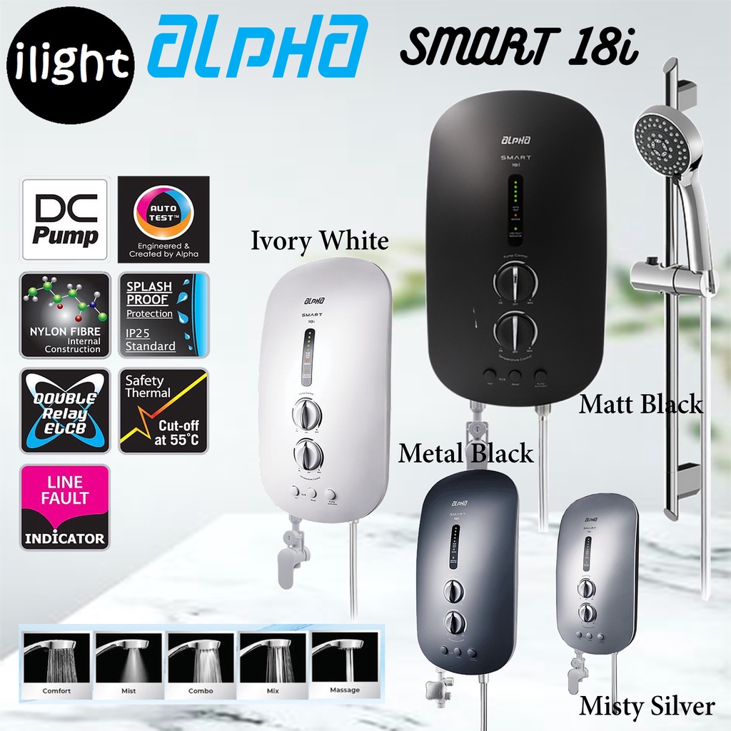 Alpha SMART 18i DC Pump Instant Water Heater Shopee Malaysia