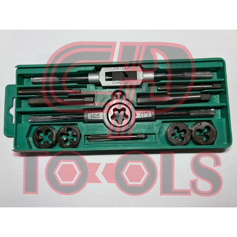 12 Pcs Tap and Die Set Metric Tap Wrench and Die Pro Set Shopee