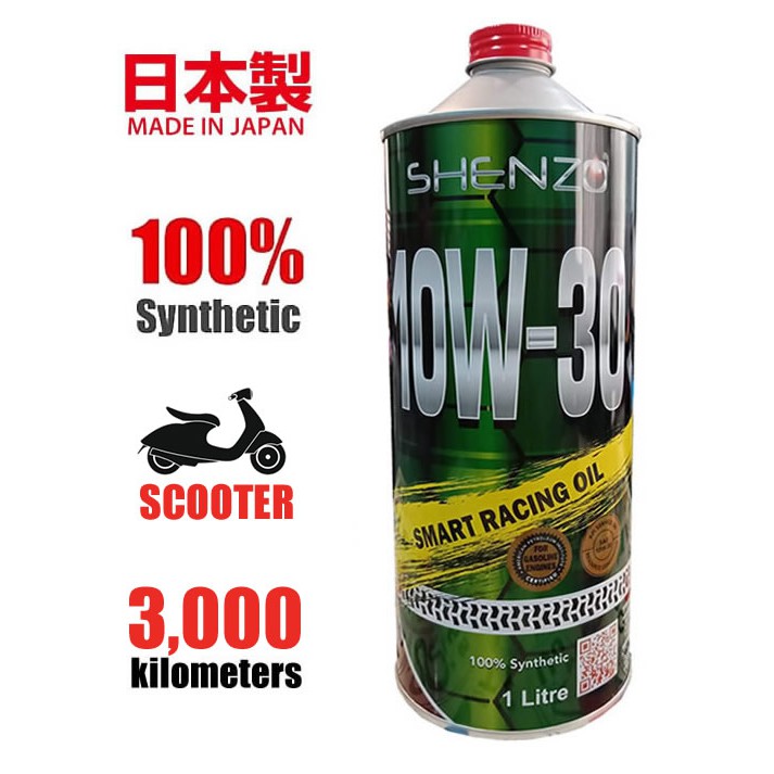 Scooter Engine Oil 10w30 10w40 15w40 Block 65mm 63mm Fully Synthetic Shenzo Racing Oil &amp; Scooter Engine Oil 1L