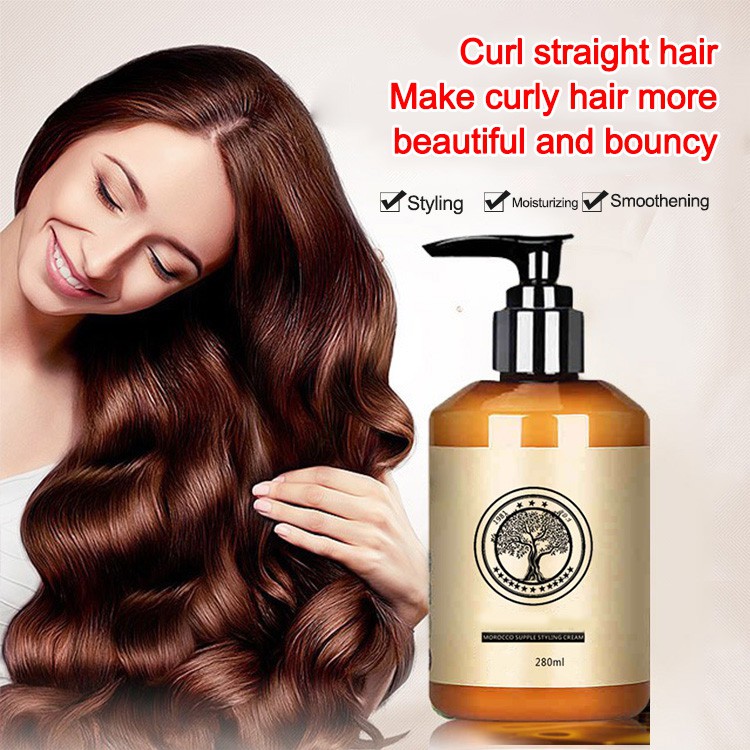 Moroccan Elastin Hair Styling Care Straight Hair Curls Moisturizing Styling  Fluffy Gel Cream | Shopee Malaysia