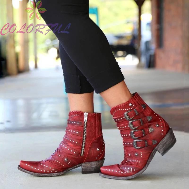 Details about  / Women/'s Cowgirl Boots Slip On Faux Leather Casual Nonskid Sole Multiple Sizes