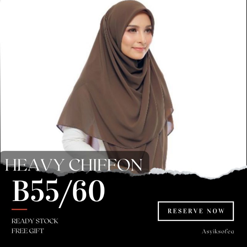 Tudung Bawal Heavy Chiffon Bidang 55 Dan 60 | Shopee Malaysia