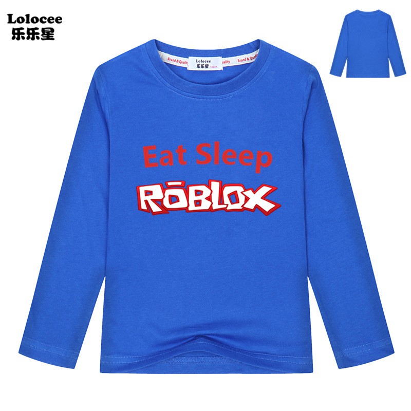 Boys Cotton Clothes Funny Eat Sleep Roblox Logo T Shirt Long Sleeve Basic Tee Shopee Malaysia - kids boys funny tee eat sleep roblox t shirt summer short sleeve tops gift shirt shopee malaysia