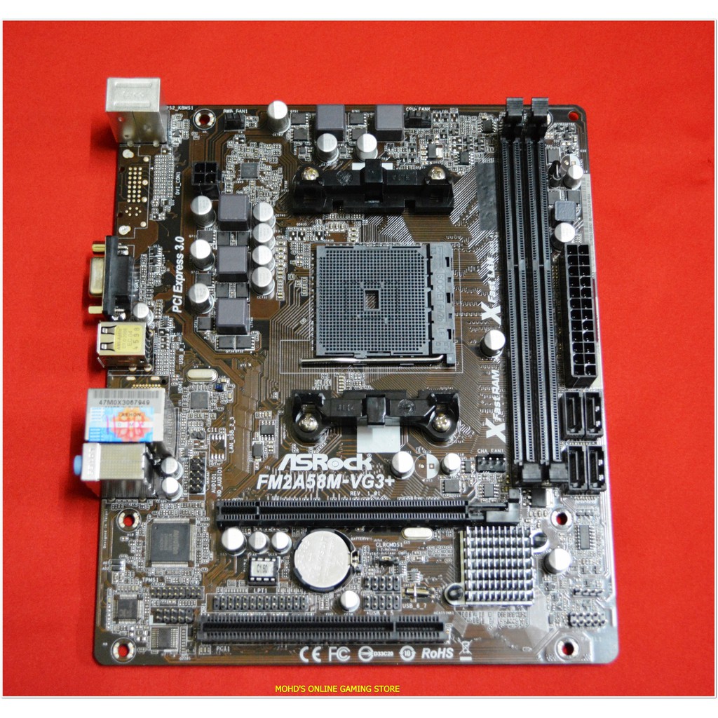 ASROCK FM2A58M-VG3+ SOCKET FM 2 MATX MOTHERBOARD | Shopee Malaysia
