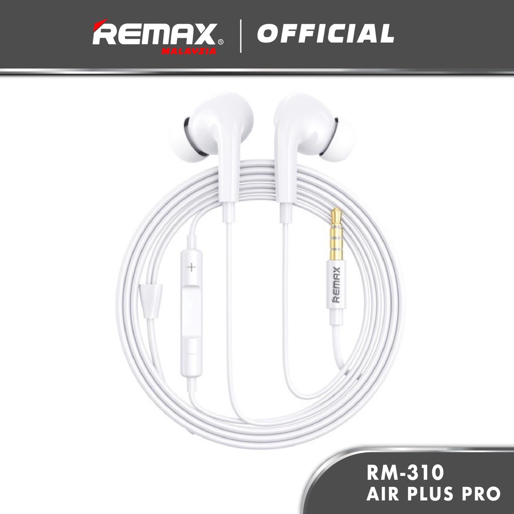 Remax RM-310 Air Plus Pro Wired Earphones For Calls & Music Bass Stereo In-Ear Headphones
